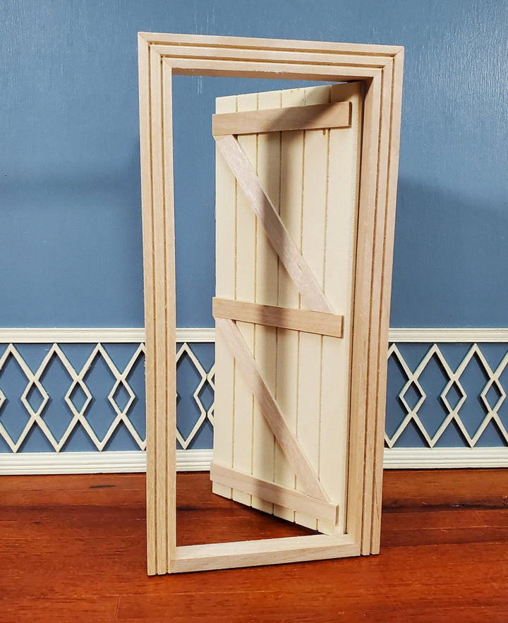 Dollhouse Door Ledged & Braced Farm House Style Exterior 1:12 Scale Miniature - Miniature Crush