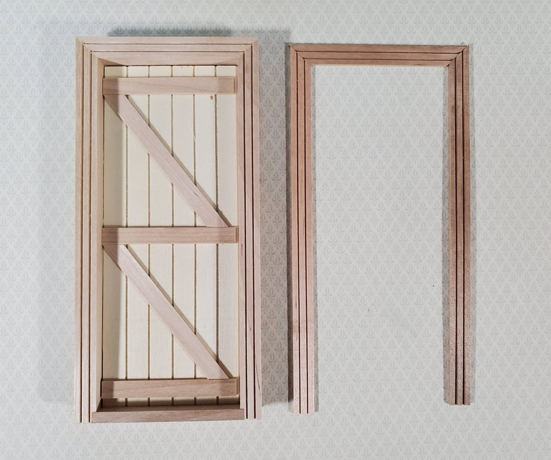 Dollhouse Door Ledged & Braced Farm House Style Exterior 1:12 Scale Miniature - Miniature Crush