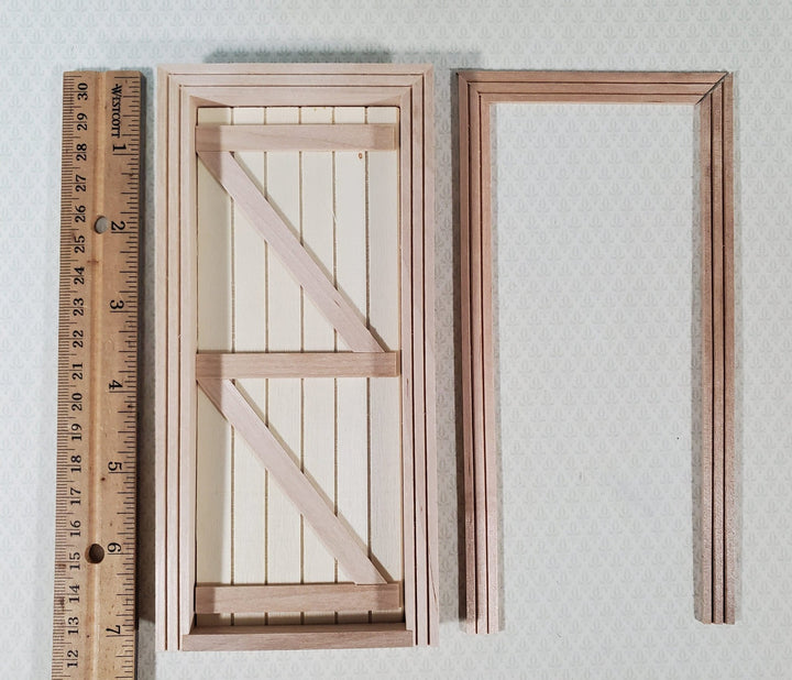 Dollhouse Door Ledged & Braced Farm House Style Exterior 1:12 Scale Miniature - Miniature Crush
