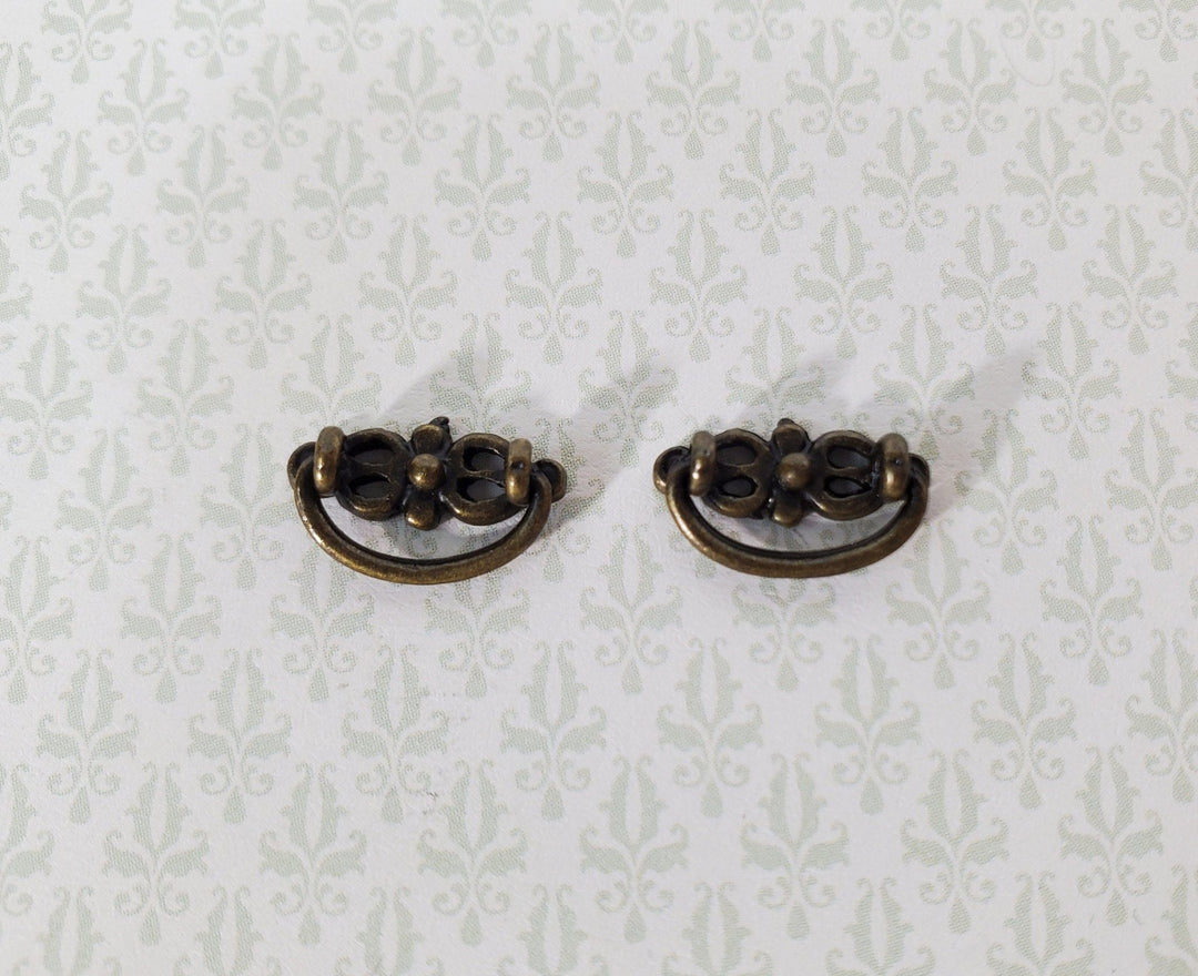 Dollhouse Drawer Pulls Butterfly Drop Handle x2 Antique Bronze Finish 1:12 Scale Miniature S1512 - Miniature Crush