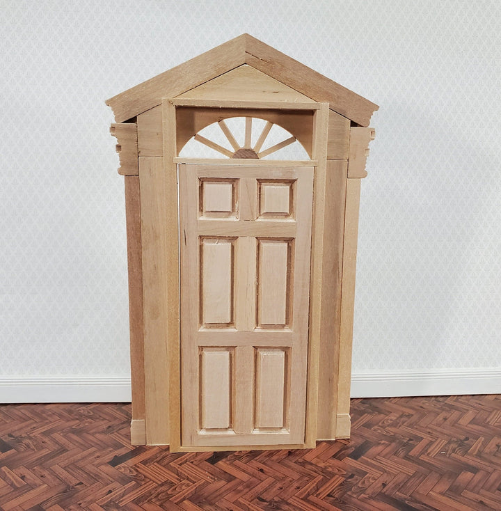 Dollhouse Exterior Door Large Fancy with Columns 1:12 Scale Miniature Fairy Door - Miniature Crush