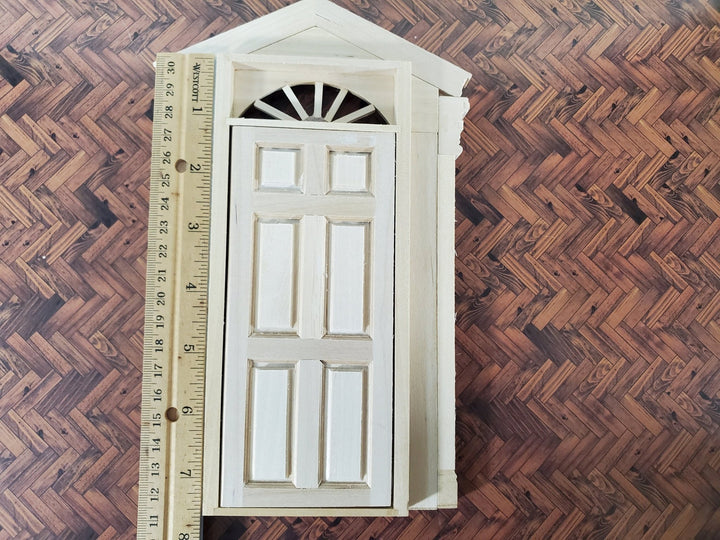 Dollhouse Exterior Door Large Fancy with Columns 1:12 Scale Miniature Fairy Door - Miniature Crush