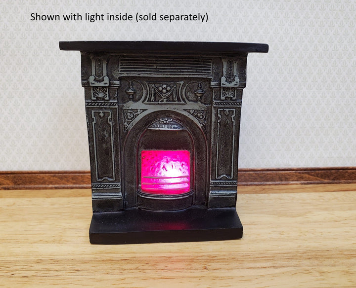 Dollhouse Fireplace with "Lit" Fire Victorian Style 1:12 Scale Miniature Furniture - Miniature Crush
