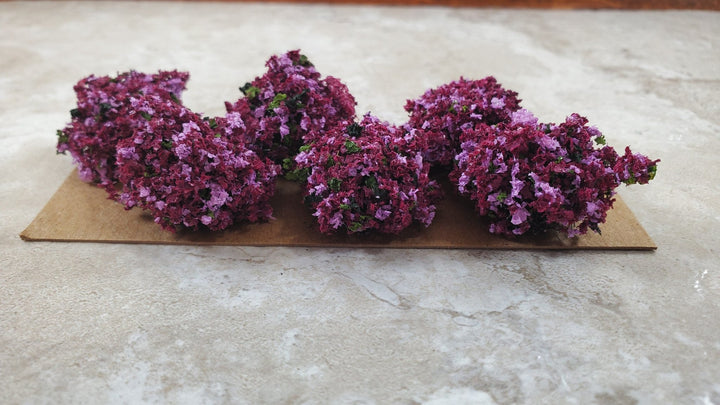 Dollhouse Flowering Shrub Burgundy Mauve Small Bush Round 1:12 Scale Miniature - Miniature Crush
