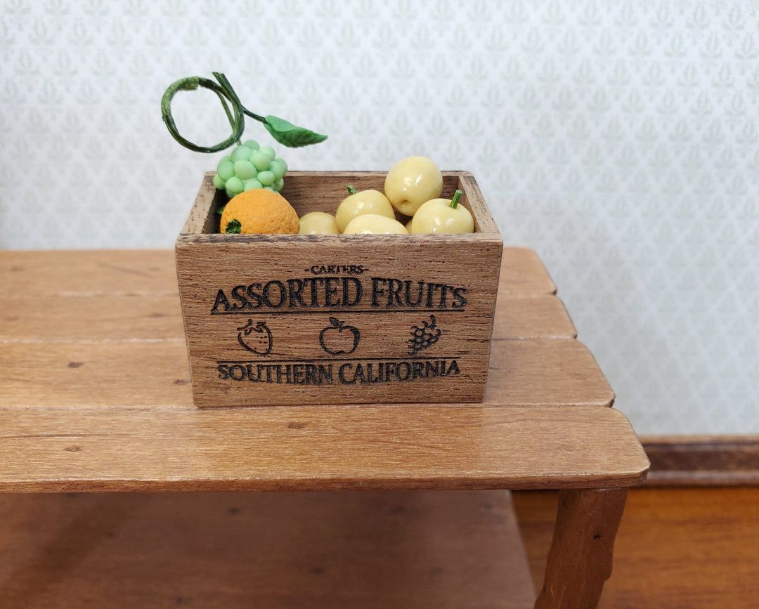 Dollhouse Fruit Crate Wood Vintage Style 1:12 Scale Miniature Handmade - Miniature Crush