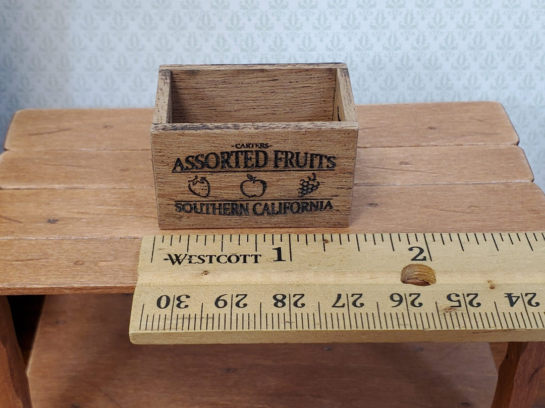 Dollhouse Fruit Crate Wood Vintage Style 1:12 Scale Miniature Handmade - Miniature Crush