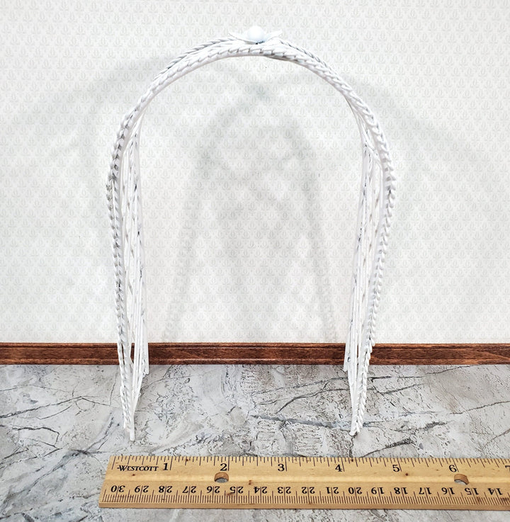 Dollhouse Garden Arbor Trellis Arch for Flowers White Metal 1:12 Scale Miniature Decor - Miniature Crush