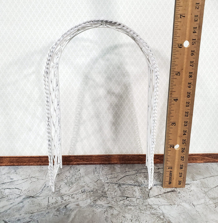 Dollhouse Garden Arbor Trellis Arch for Flowers White Metal 1:12 Scale Miniature Decor - Miniature Crush
