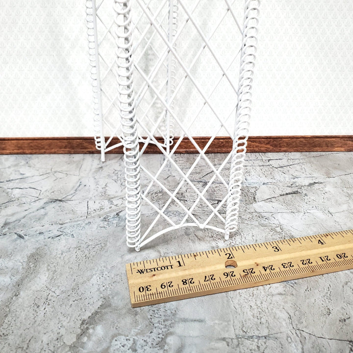 Dollhouse Garden Arbor Trellis Arch for Flowers White Metal 1:12 Scale Miniature Decor - Miniature Crush