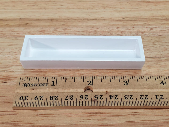 Dollhouse Garden Window or Flower Box White Wood 1:12 Scale Miniature 3 7/16" long - Miniature Crush