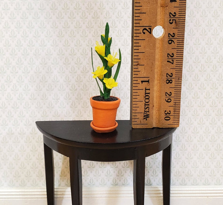 Dollhouse Gladiolus Flowers Yellow in Terra Cotta Planter Pot 1:12 Scale Garden by Falcon Miniatures - Miniature Crush