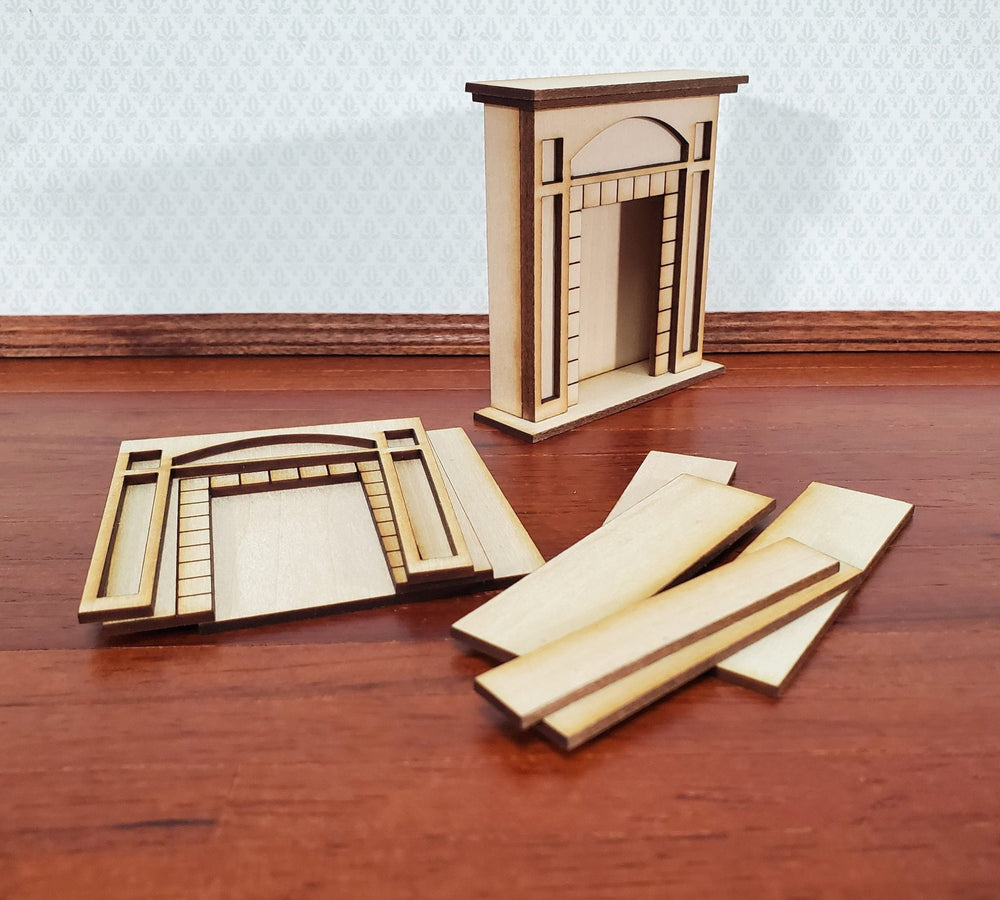 Dollhouse HALF SCALE Arts & Crafts Fireplace Miniature Kit 1:24 Scale DIY - Miniature Crush
