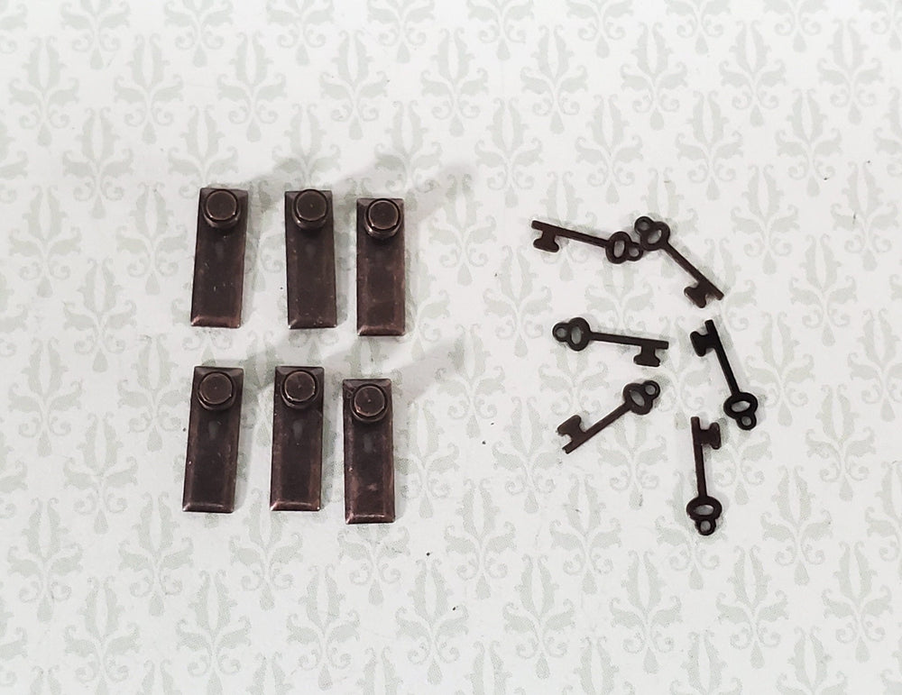Dollhouse HALF SCALE Doorknobs with Keys Bronze x6 1:24 Scale CLA05693 - Miniature Crush