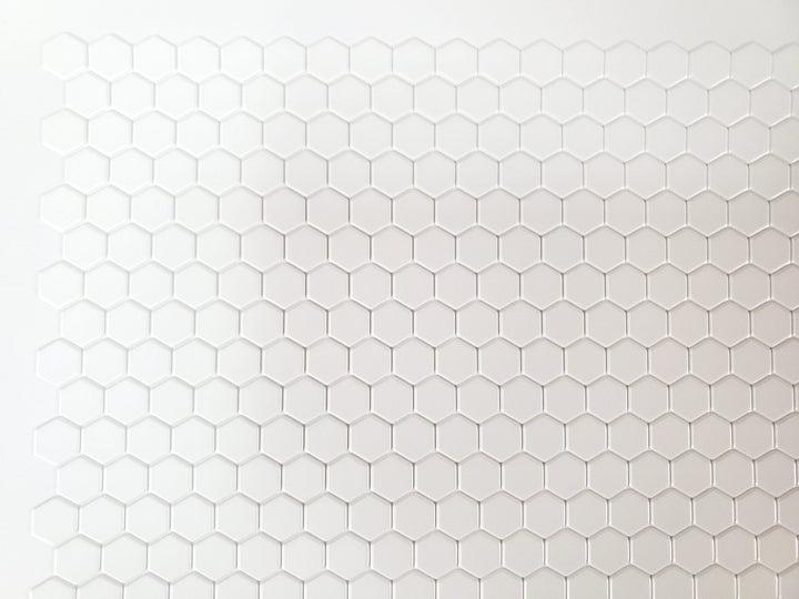 Dollhouse Hexagon Vinyl Tile Flooring Embossed White on White 1:12 Scale Miniatures - Miniature Crush