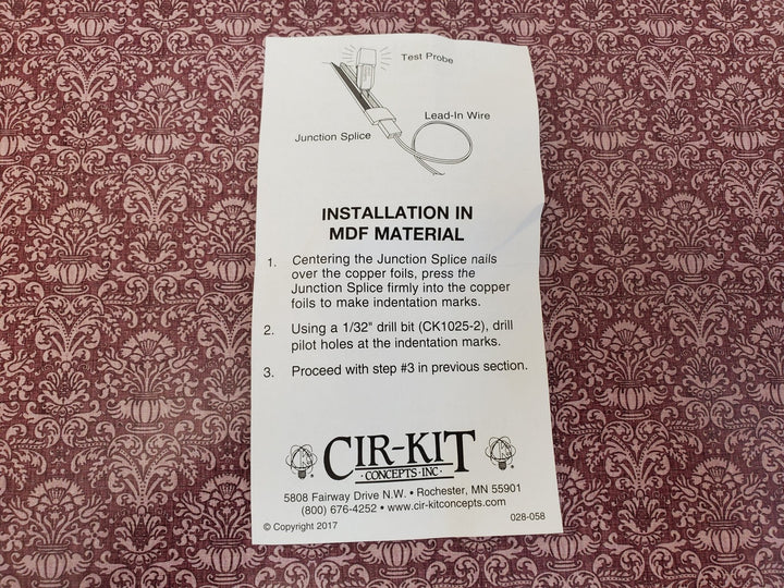 Dollhouse Junction Splice for Copper Tape Wire 4 Prong by Cir-Kit Concepts CK1007 - Miniature Crush