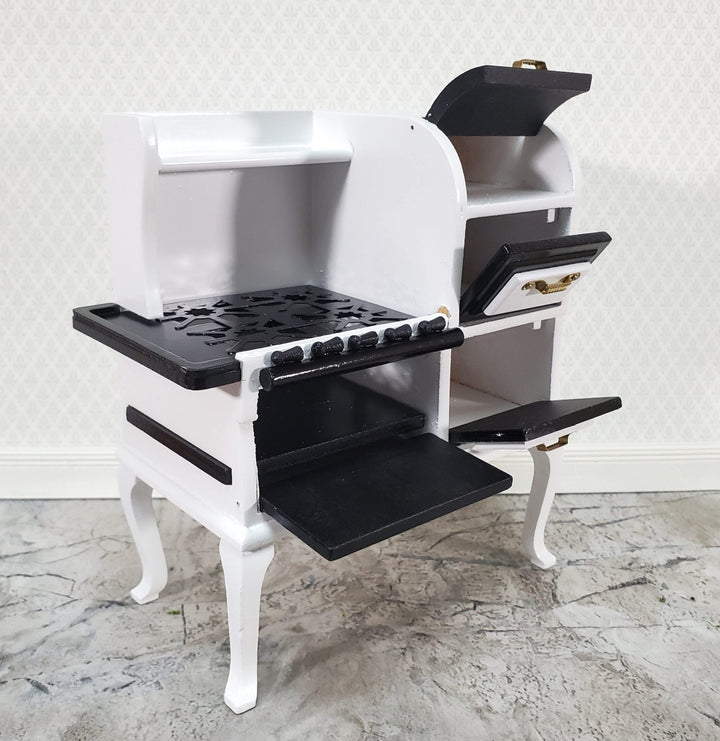 Dollhouse Kitchen Range Stove Oven 1920s Style Large 1:12 Scale Miniature Wood - Miniature Crush
