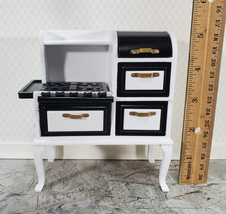 Dollhouse Kitchen Range Stove Oven 1920s Style Large 1:12 Scale Miniature Wood - Miniature Crush