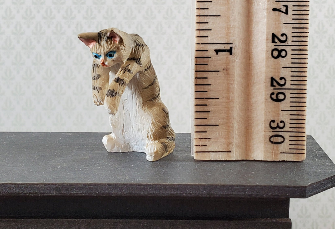 Dollhouse Kitty Cat Striped Tabby Mischievous Climbing 1:12 Scale Miniature Pet - Miniature Crush