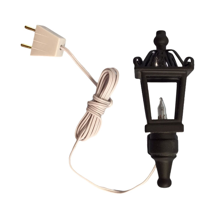 Dollhouse Large Black Coach Wall Light 1:12 Scale Miniature 12 Volt Electric Porch Light - Miniature Crush