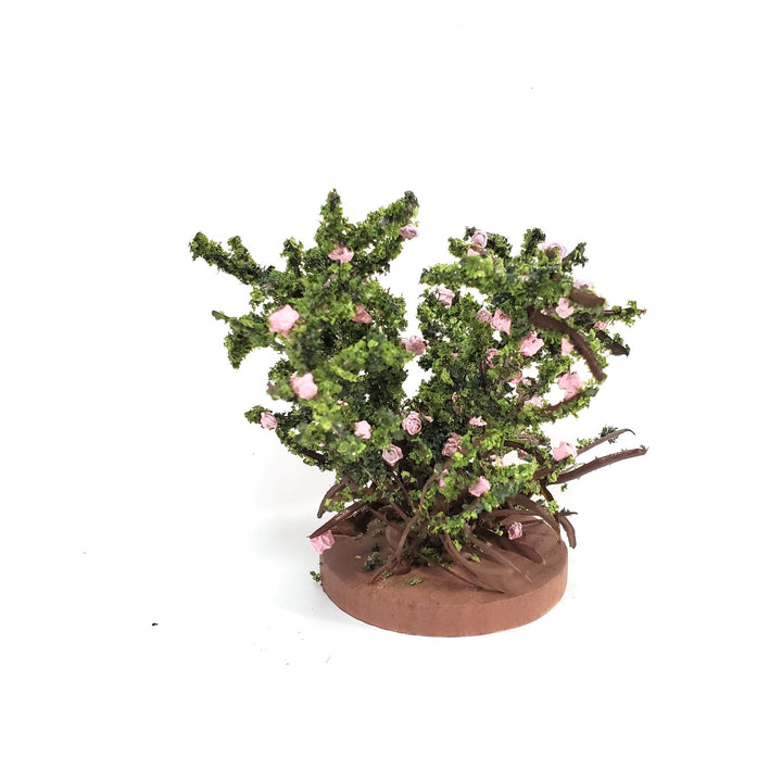 Dollhouse Large Rose Bush Pink Flowering Shrub 1:12 Scale Miniature - Miniature Crush
