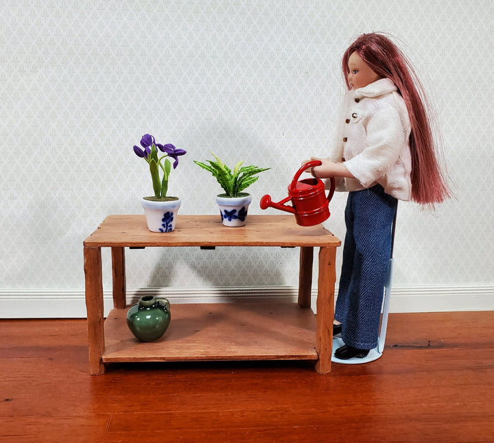 Dollhouse Metal Watering Can with Handle RED 1:12 Scale Miniature Garden - Miniature Crush