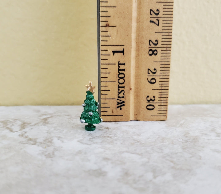 Dollhouse Miniature 1:144 Scale Christmas Tree with Star Metal Micro Minis - Miniature Crush