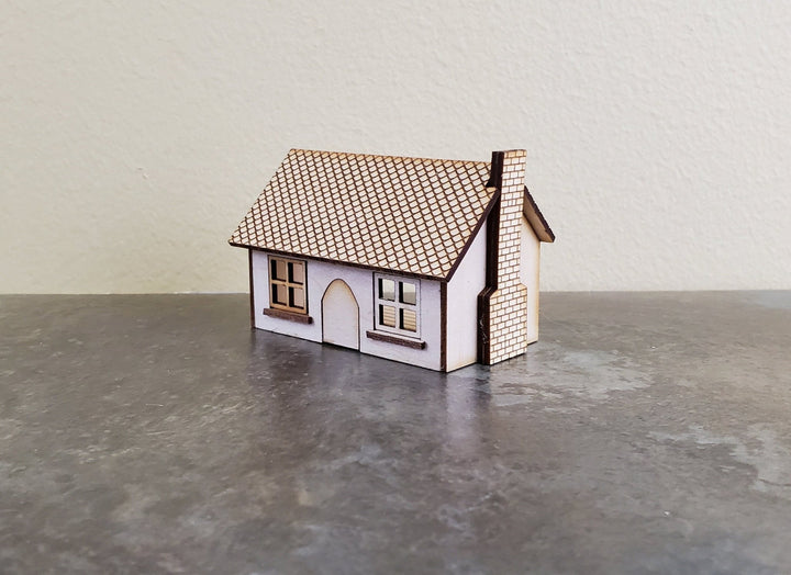 Dollhouse Miniature 1:144 Scale Kit House 1 1/2 Story with Chimney - Miniature Crush