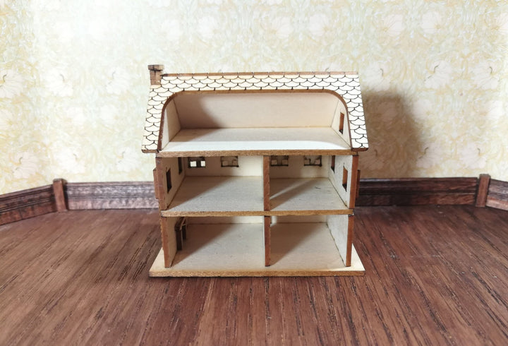 Dollhouse Miniature 1:144 Scale Kit House 2 Story with Fireplace 5 Rooms - Miniature Crush