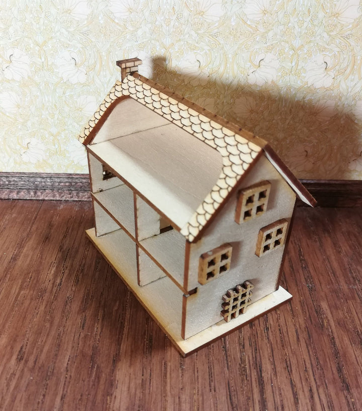 Dollhouse Miniature 1:144 Scale Kit House 2 Story with Fireplace 5 Rooms - Miniature Crush
