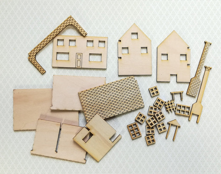 Dollhouse Miniature 1:144 Scale Kit House 2 Story with Fireplace 5 Rooms - Miniature Crush