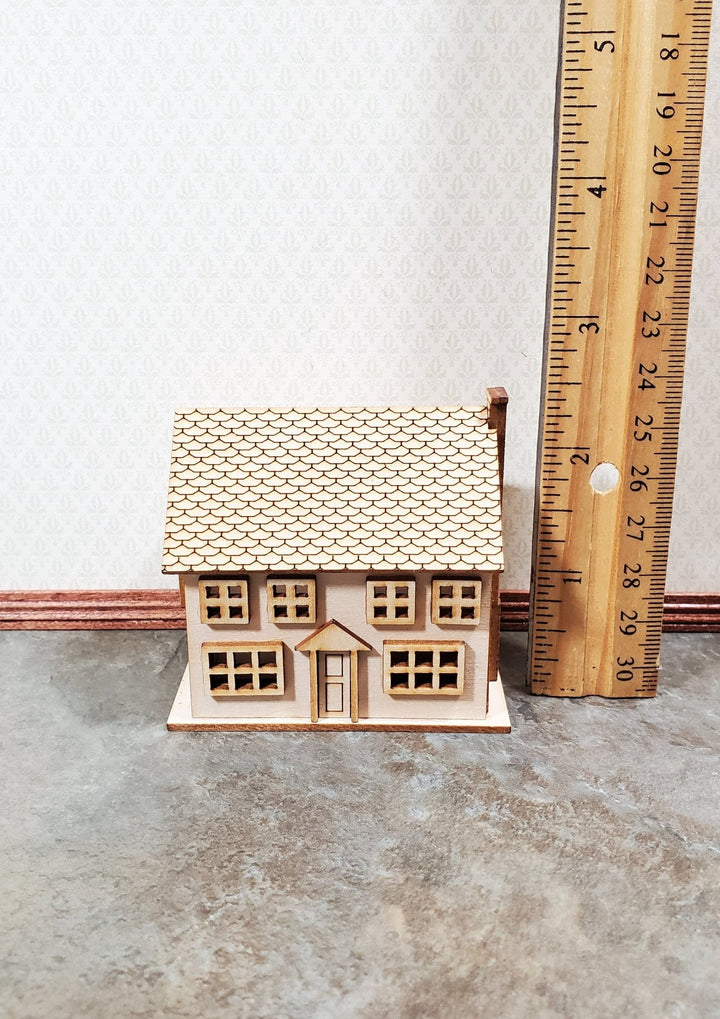 Dollhouse Miniature 1:144 Scale Kit House 2 Story with Fireplace 5 Rooms - Miniature Crush