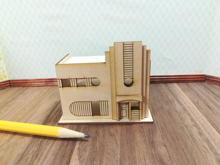 Dollhouse Miniature 1:144 Scale Kit House Art Deco Style 4 Rooms Easy Build - Miniature Crush