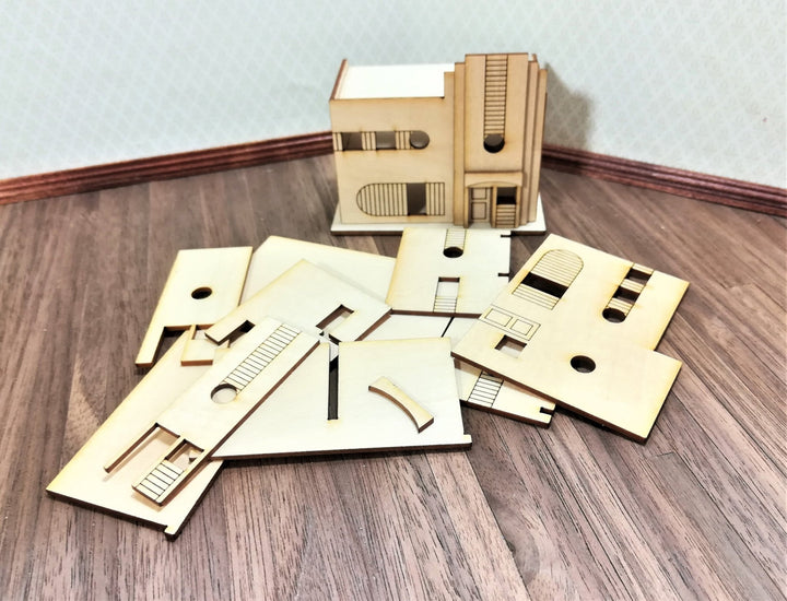 Dollhouse Miniature 1:144 Scale Kit House Art Deco Style 4 Rooms Easy Build - Miniature Crush