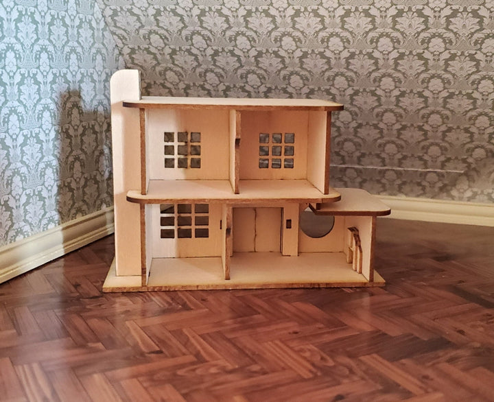 Dollhouse Miniature 1:144 Scale KIT House Art Deco Style With Fireplace - Miniature Crush