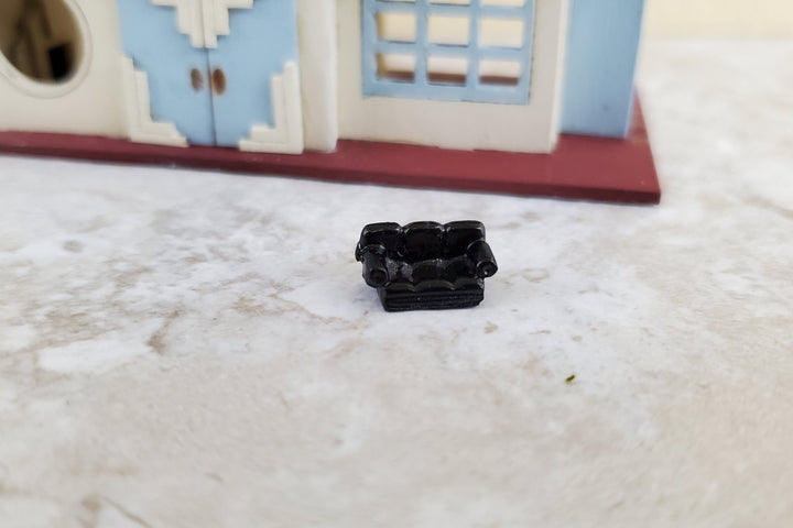 Dollhouse Miniature 1:144 Scale Sofa Couch Black Modern Micro Minis Furniture Metal - Miniature Crush