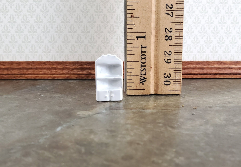 Dollhouse Miniature 1:144 Scale White Corner Cabinet Cupboard Metal - Miniature Crush