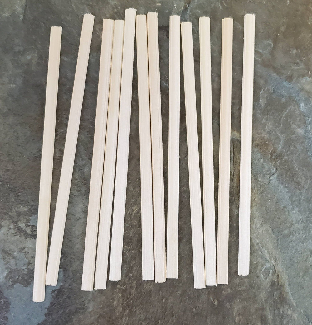Dollhouse Miniature 6" Scrap Trim Chair Rail or Trim Molding 1/4" wide 12 Pieces 1:12 Scale Flat Back - Miniature Crush