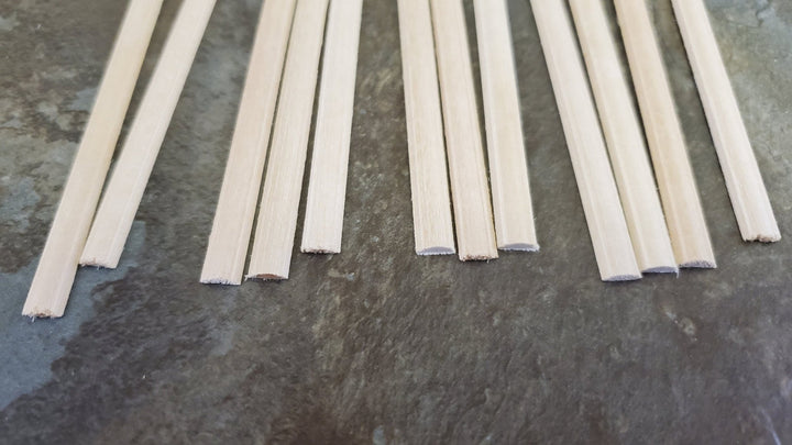 Dollhouse Miniature 6" Scrap Trim Chair Rail or Trim Molding 1/4" wide 12 Pieces 1:12 Scale Flat Back - Miniature Crush