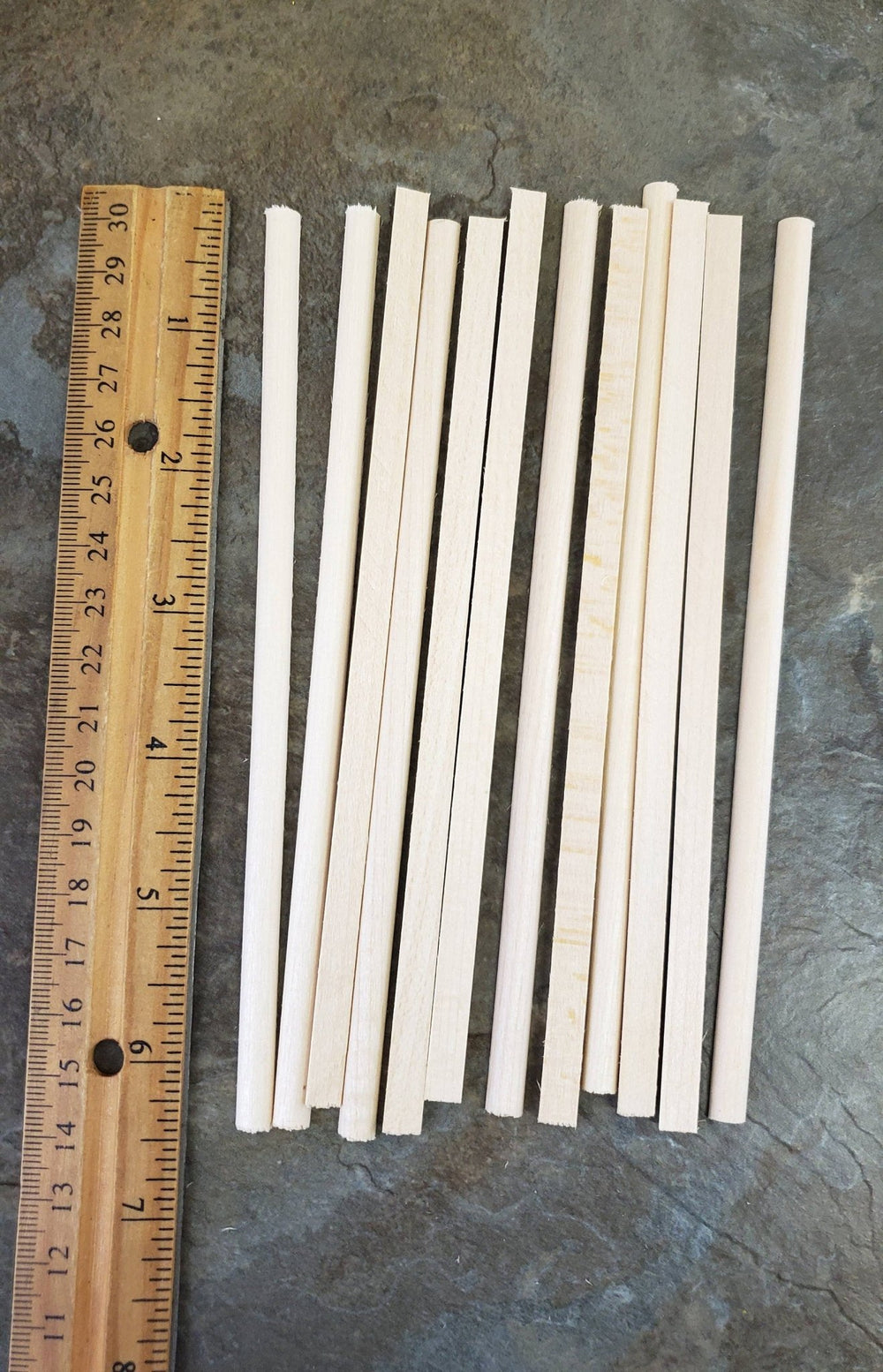 Dollhouse Miniature 6" Scrap Trim Half Round 1/4" wide 12 Pieces 1:12 Scale Flat Back - Miniature Crush