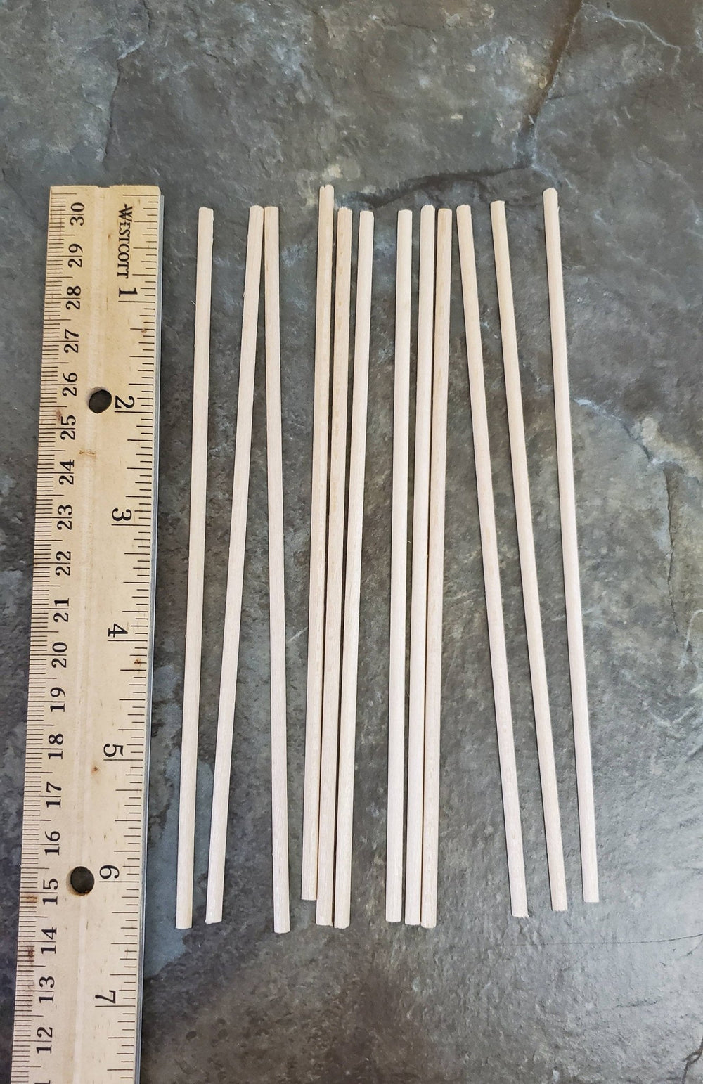 Dollhouse Miniature 6" Scrap Trim Half Round 1/8" wide 12 Pieces 1:12 Scale Flat Back - Miniature Crush
