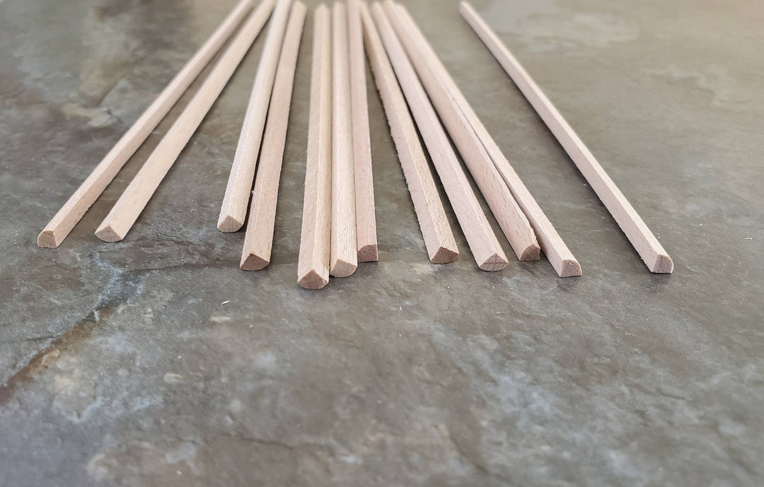 Dollhouse Miniature 6" Trim Scrap Quarter Round Tiny Wood Strip 1/8" 12 Pieces 1:12 Scale - Miniature Crush