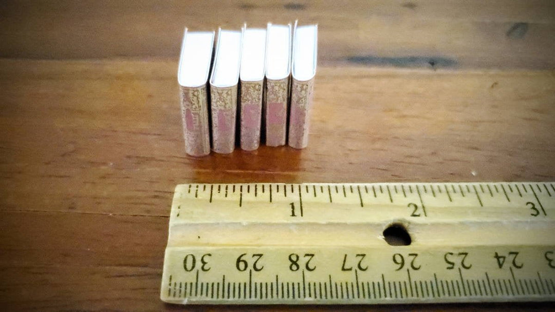 Dollhouse Miniature Book Set x5 Louisa May Alcott 1:12 Scale (blank inside) - Miniature Crush