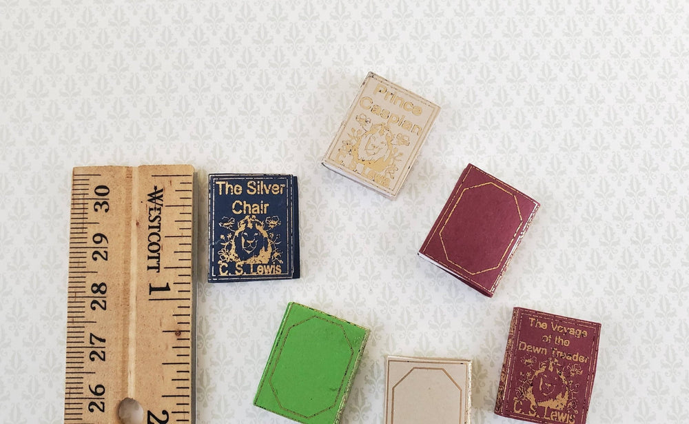 Dollhouse Miniature Books x7 CS Lewis Narnia Set 1:12 Scale (blank inside) - Miniature Crush