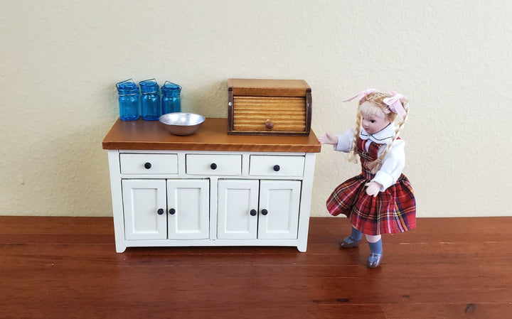 Dollhouse Miniature Bread Box with Opening Door Wood 1:12 Scale - Miniature Crush