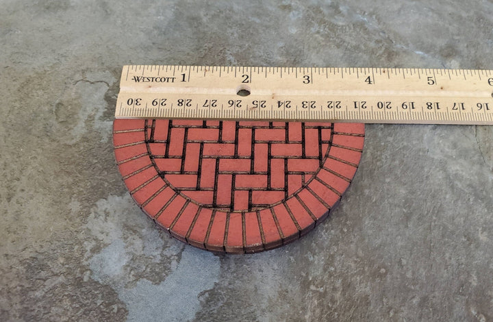 Dollhouse Miniature Brick Step Half Round Exterior for Entryway Door 1:12 Scale 3.75" - Miniature Crush