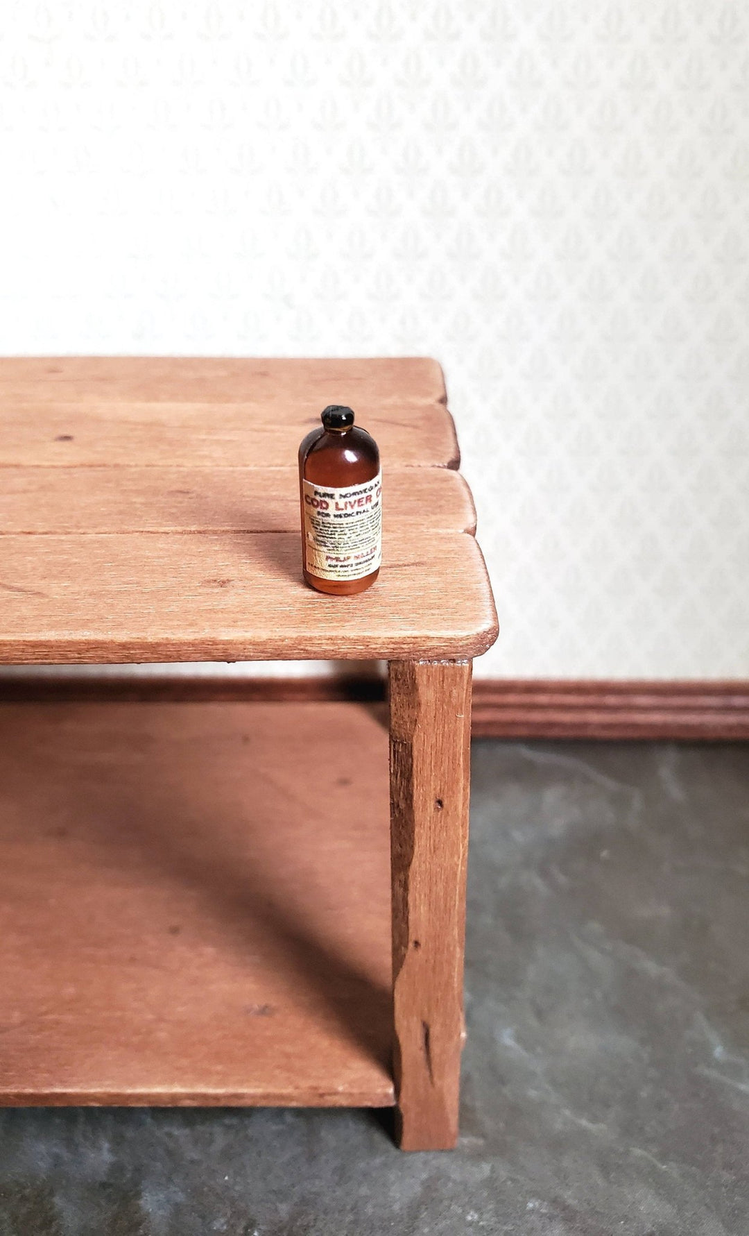 Dollhouse Miniature Cod Liver Oil Old Fashion Style 1:12 Scale Food Groceries Kitchen - Miniature Crush