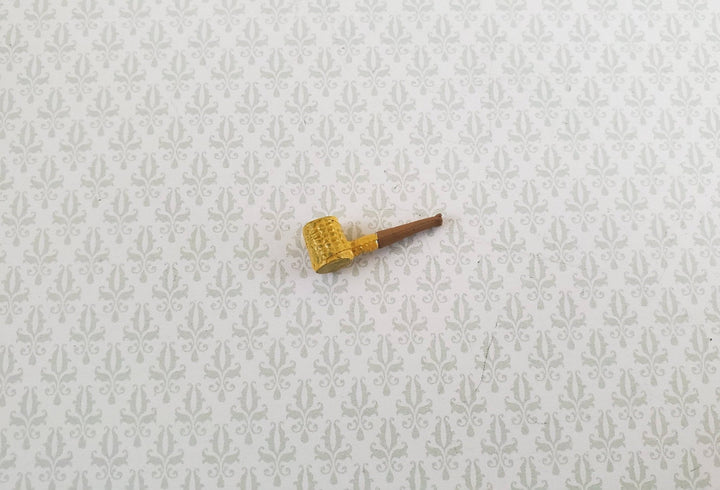 Dollhouse Miniature Corn Cob Pipe Classic Style Painted Metal 1:12 Scale - Miniature Crush