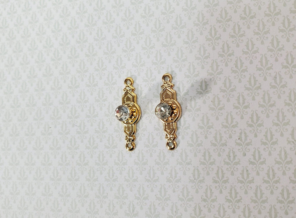 Dollhouse Miniature Doorknobs Gold Fancy Crystal Knobs Metal 1:12 Scale CLA05684 - Miniature Crush
