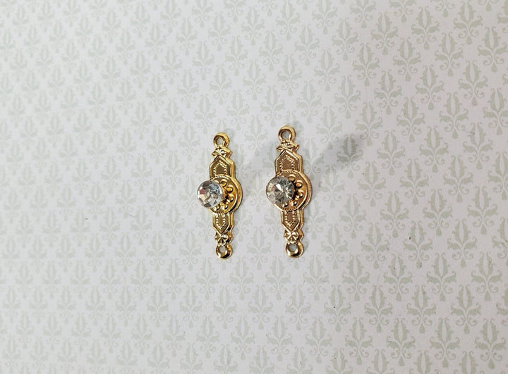 Dollhouse Miniature Doorknobs Gold Fancy Crystal Knobs Metal 1:12 Scale CLA05684 - Miniature Crush