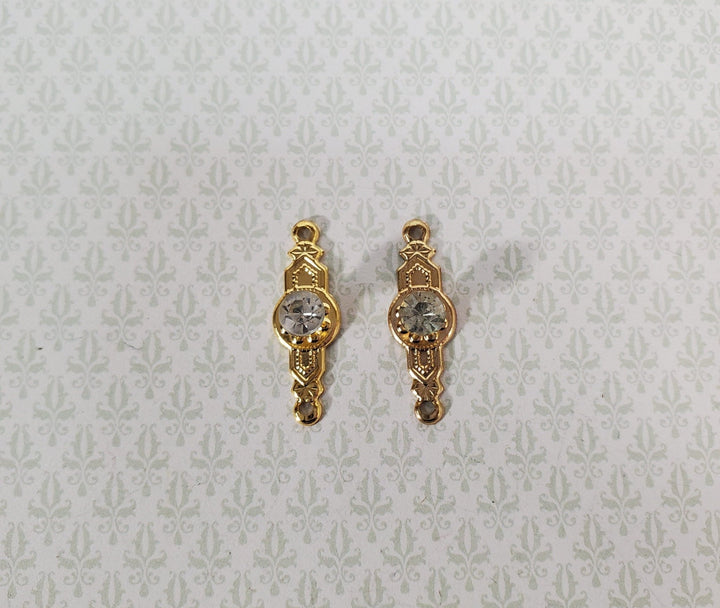 Dollhouse Miniature Doorknobs Gold Fancy Crystal Knobs Metal 1:12 Scale CLA05684 - Miniature Crush